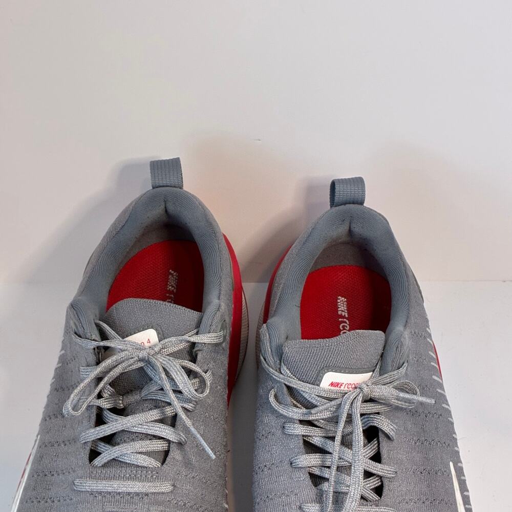 Nike Infinity 4 Mens 14 Cool Grey University Red Running Shoes Performance - Picture 3 of 6